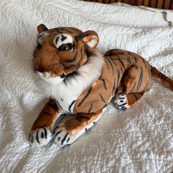 Toy Works Other - Toy Works LLC Realistic Bengal Tiger Plush Stuffed Animal 27" Large Laying Tiger
